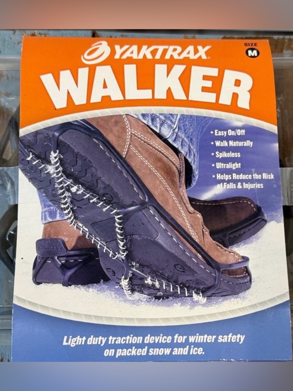 Yaktrax Walker light duty traction device for winter safety on packed snow & ice